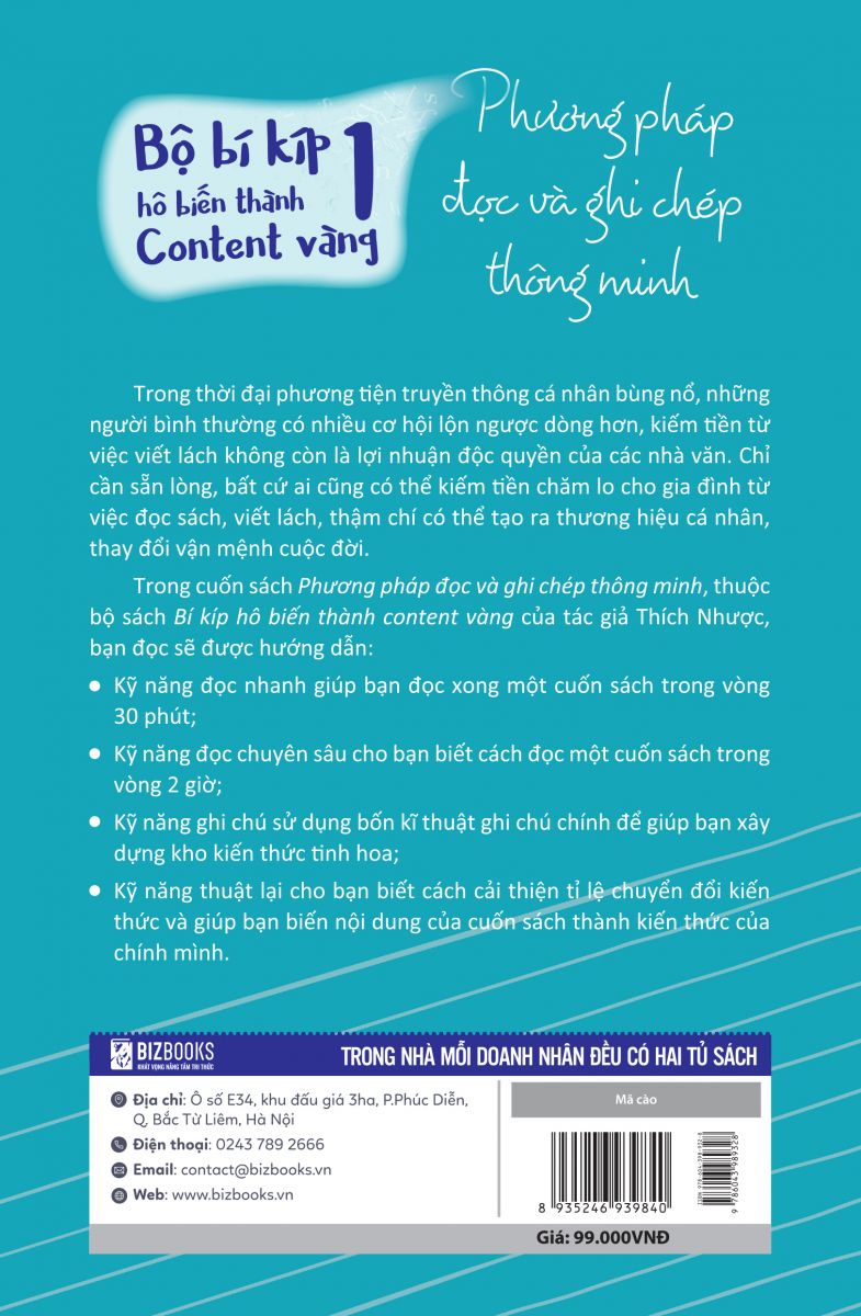 Bí kíp hô biến thành Content vàng 1: Phương pháp đọc và ghi chép thông minh