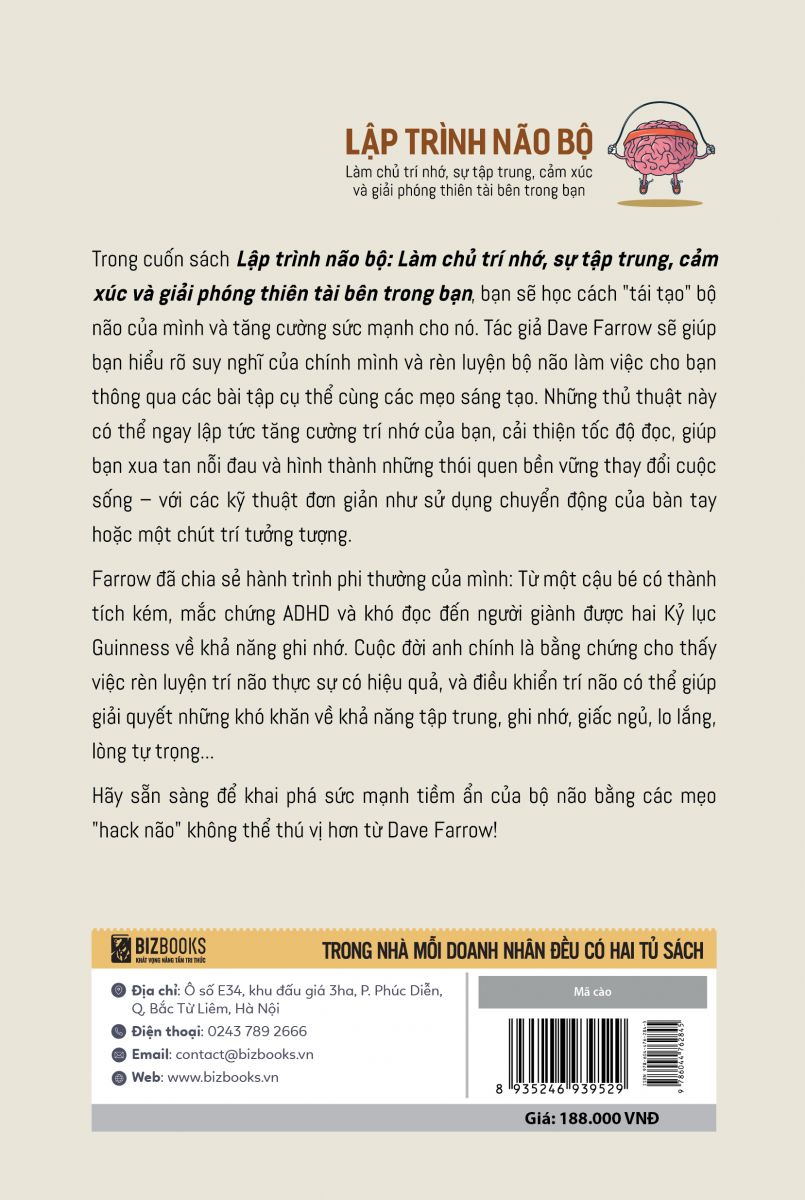 Lập trình não bộ: Làm chủ trí nhớ, sự tập trung, cảm xúc và giải phóng thiên tài bên trong bạn